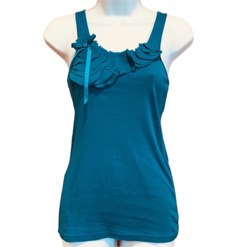 Old Navy Teal Embellished NWOT Soft Knit Tank Top Small